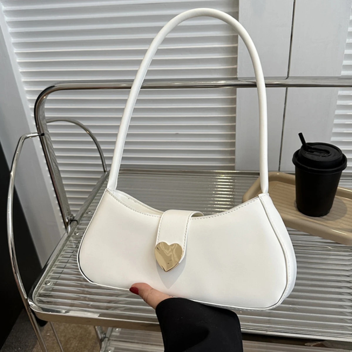 Women's simple Modern Underarm Bag, Elegant baguette Bag, Casual Shoulder Bag Suitable for Daily Leisure, Holiday, Banquet and Party