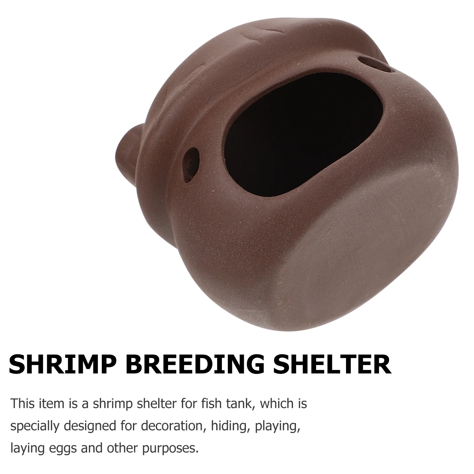 

EXAOMBLE Aquarium Clay Pot Breeding Cave for Betta Fish Tank Heater Net Plant Holder Basking Hideout Decoration Coffee