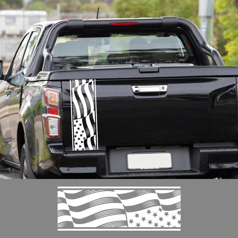 

Car Stickers Waving American Flag Auto Tail Decoration DIY Decal For Ford F150 GMC Sierra Toyota Hilux Dodge Ram Pickup Truck