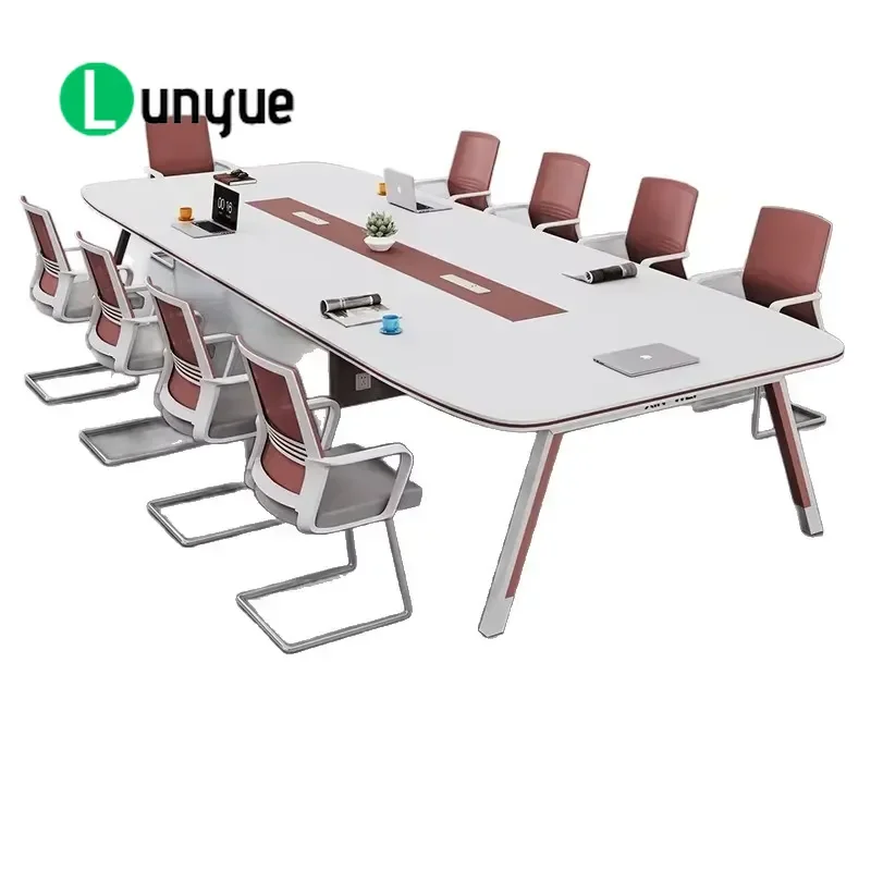 Modern Conference Room Table Simple Training Desk Large Small Negotiation Workbench with Chair Combination for Office Meeting