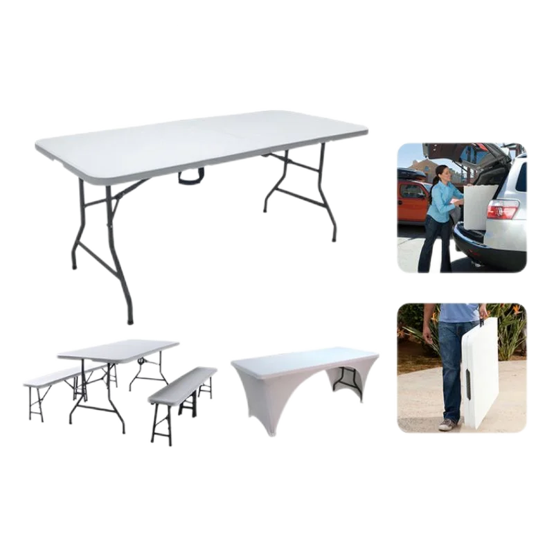 Plastic 6 Ft Heavy Duty Table Camping Working  Indoor Outdoor Party