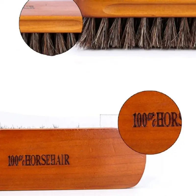 Horsehair Shoe Brush Polish Natural Leather Real Horse Hair Soft Polishing Tool Bootpolish Cleaning Brush For Suede Nubuck Boot