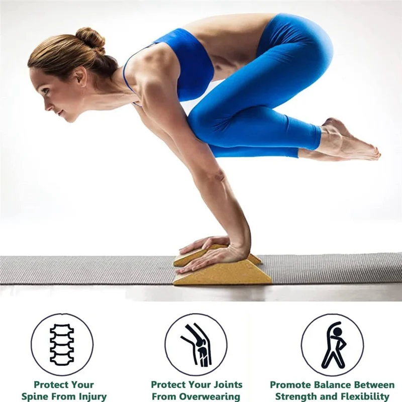 

2 шт. пробковый клин для приседаний, нескользящая рампа для приседаний, платформа для приседаний для приседаний на каблуке, приседаний и поднятия икр, доска для растений