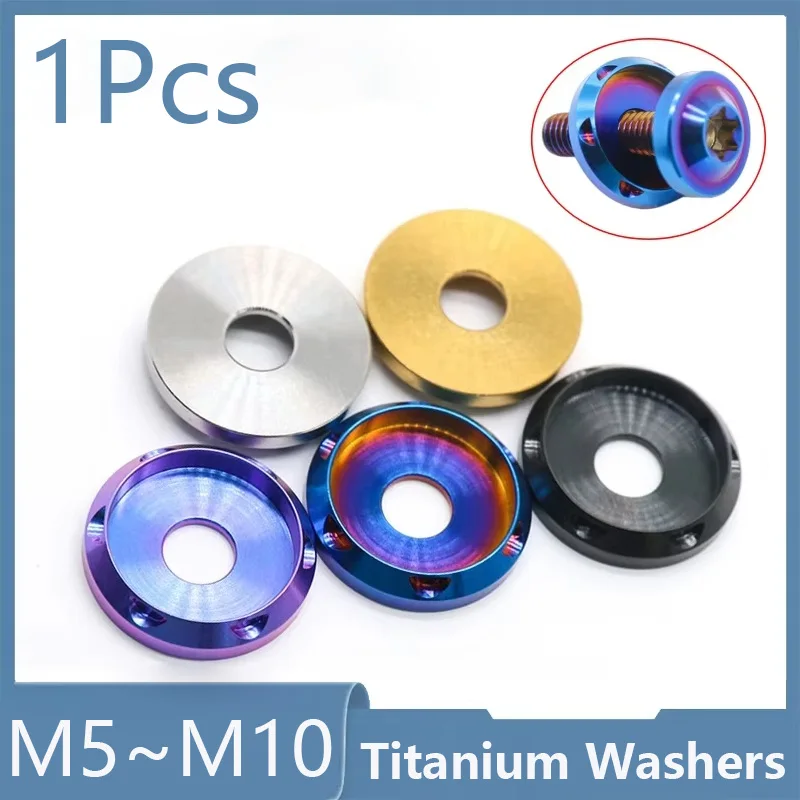 1Pcs Titanium Washers M5 M6 M8 M10 Fancy Decorative Gasket Spacer for Bike Motorcycle Car Direct