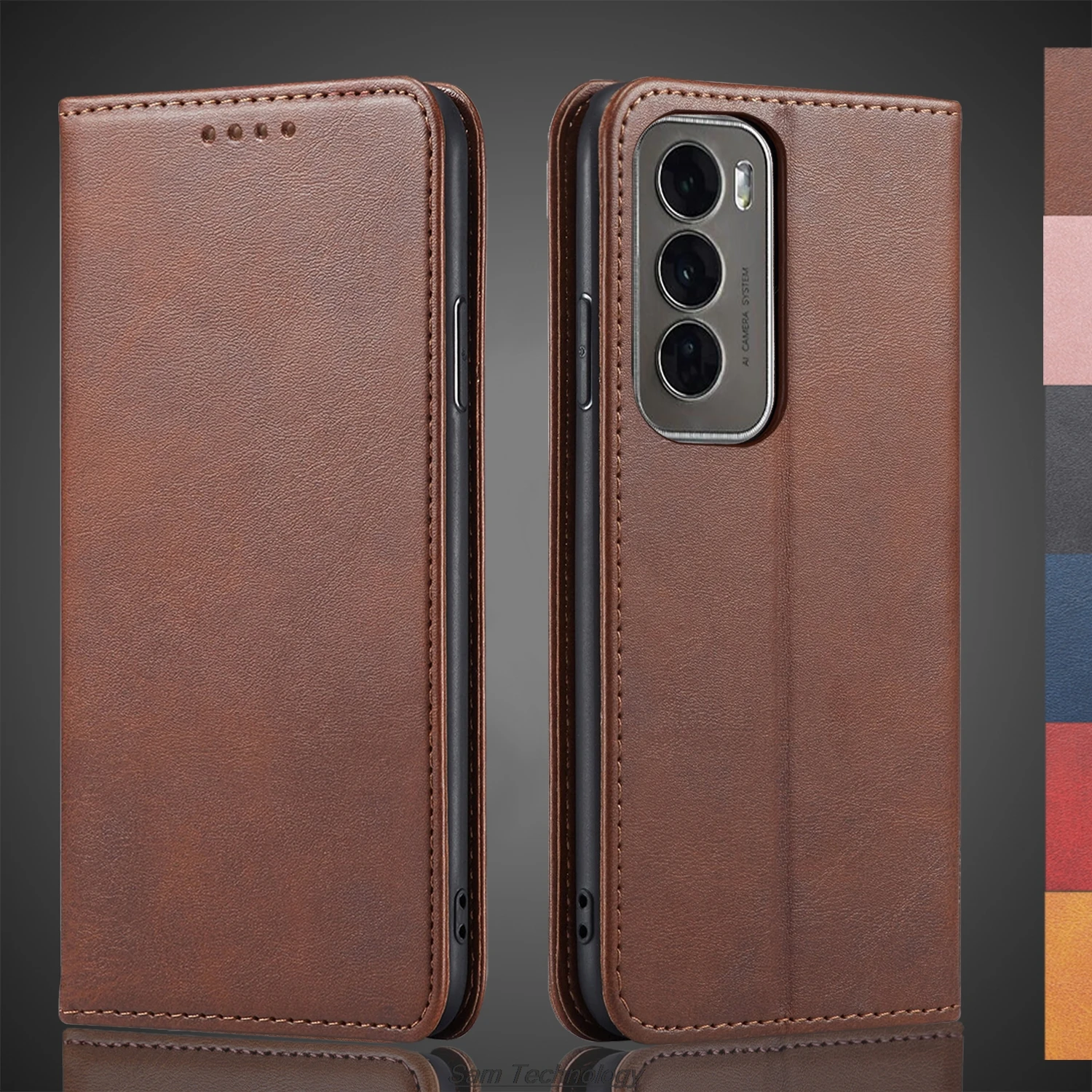 

Magnetic attraction Leather Case for OPPO Reno 12 / Reno12 Global Version Holster Flip Cover Case Wallet Phone Bags Fundas Coque