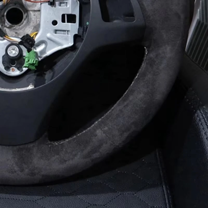 Lenkrad-Überzug aus Wildleder, rutschfest, individuell anpassbar, für BMW M Sport M3 E90 E91 E92 E93 E87 E81 E82 E88 X1 E84 – Detail 3