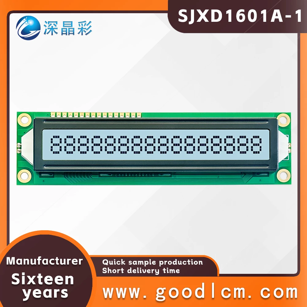LCD1601A-1 1601Module Blue/Green Screen IIC/I2C 16x1 Large Character LCD Display Module1601 5.0V or 3.3V FSTN screen white