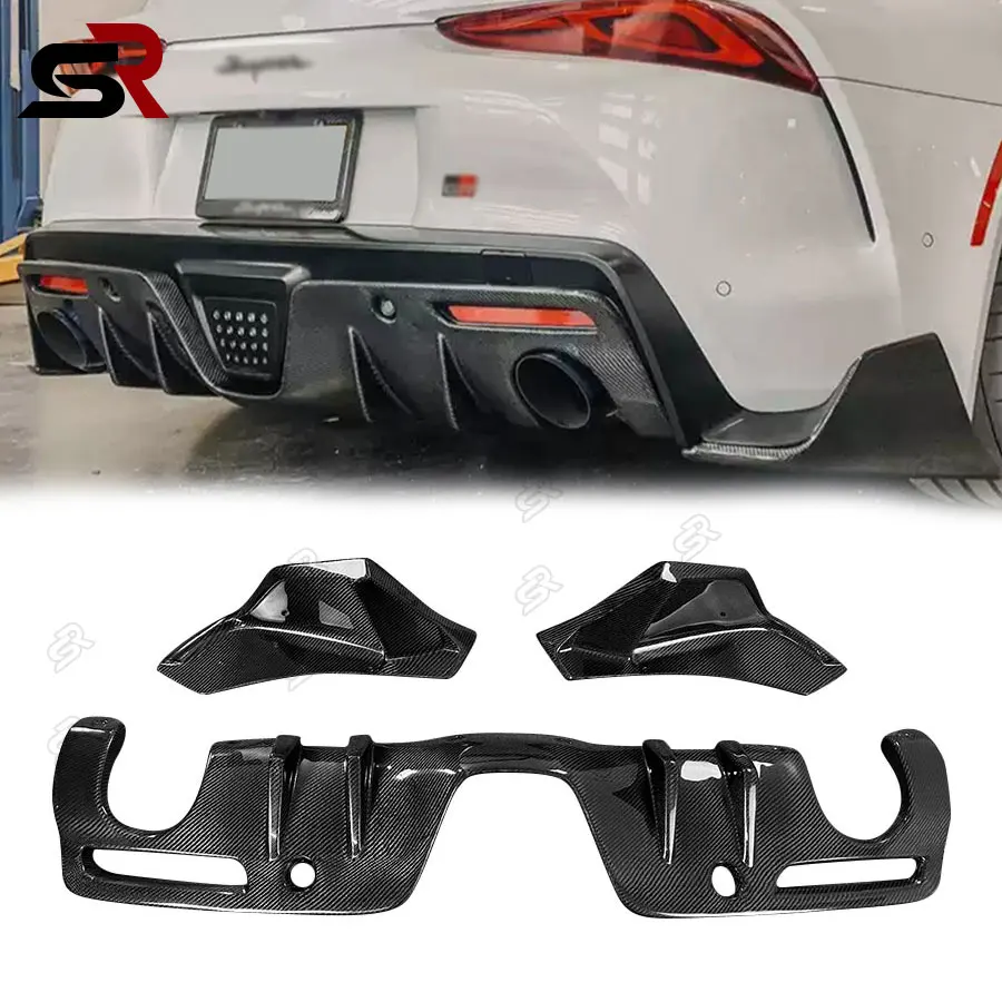 For Toyota Supra GR A90 A91 MK5 Higher quality Carbon Fiber Car Rear Bumper Diffuser Rear Splitters Spoiler Back lip body kit 