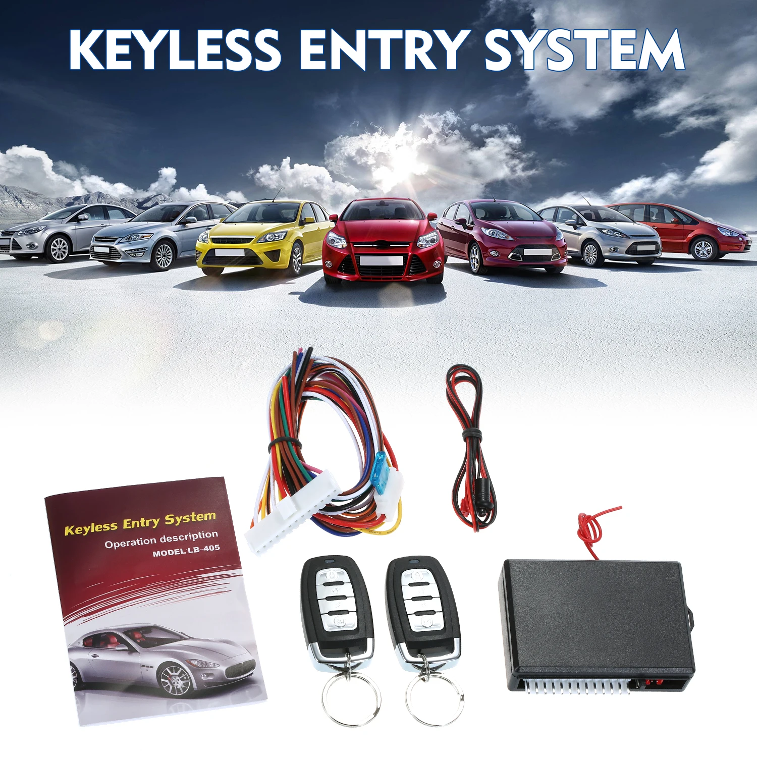 Kit sentral jarak jauh mobil Universal, sistem penguncian tanpa kunci, 3 tombol/4 tombol DC 12V untuk bagasi dukungan otomotif kendaraan mobil