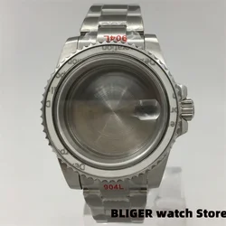 BLIGER 38mm/40mm Sapphire Glass Silver Case steel Bracelet for NH35 NH36 NH34(GMT) ETA2824 PT5000 Miyota 8205 DG 3804 Movement