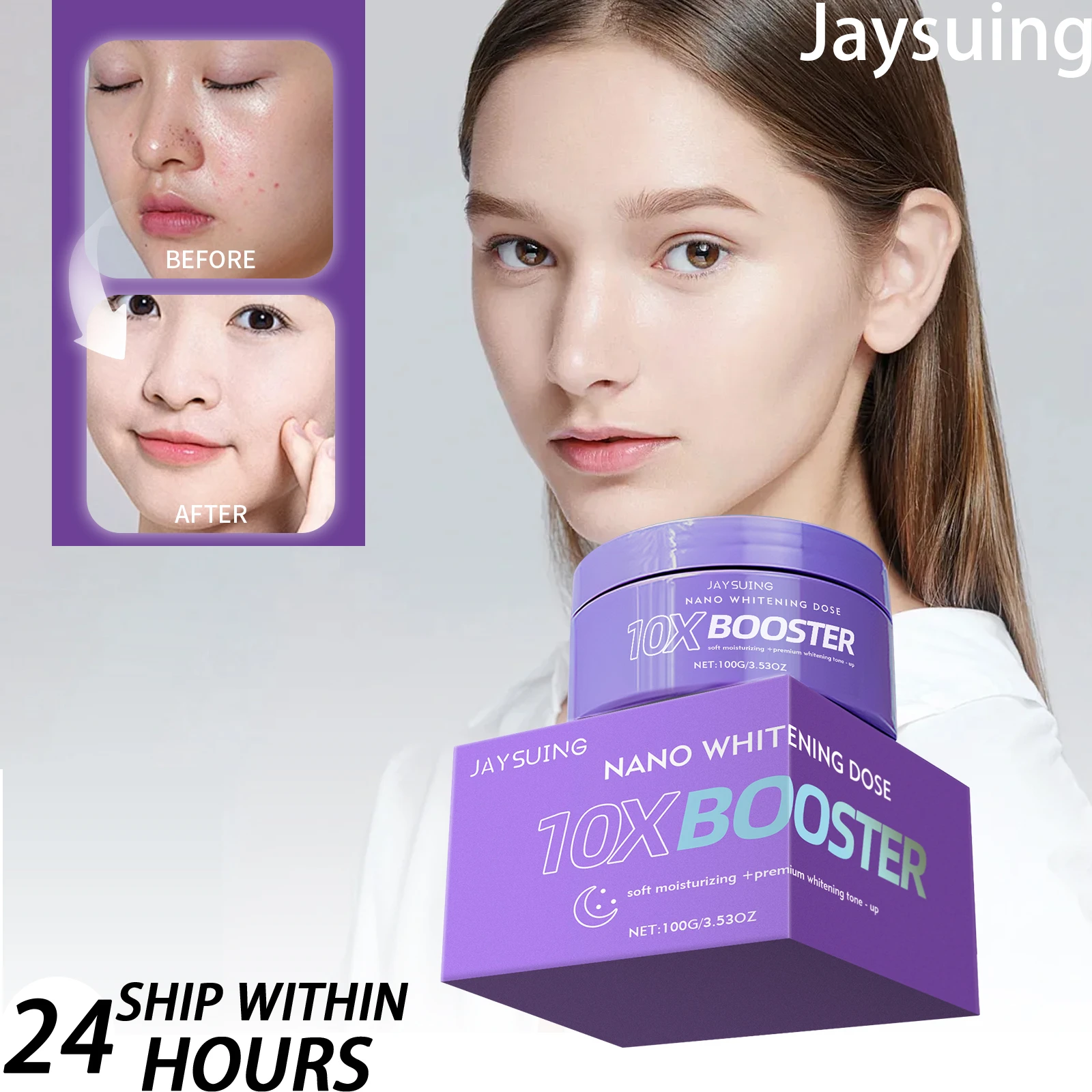 Jaysuing Brightening Day Cream 100g Face Moisturizer Hydrating Skin Care for Dullness Daily Facial Cream Radiance