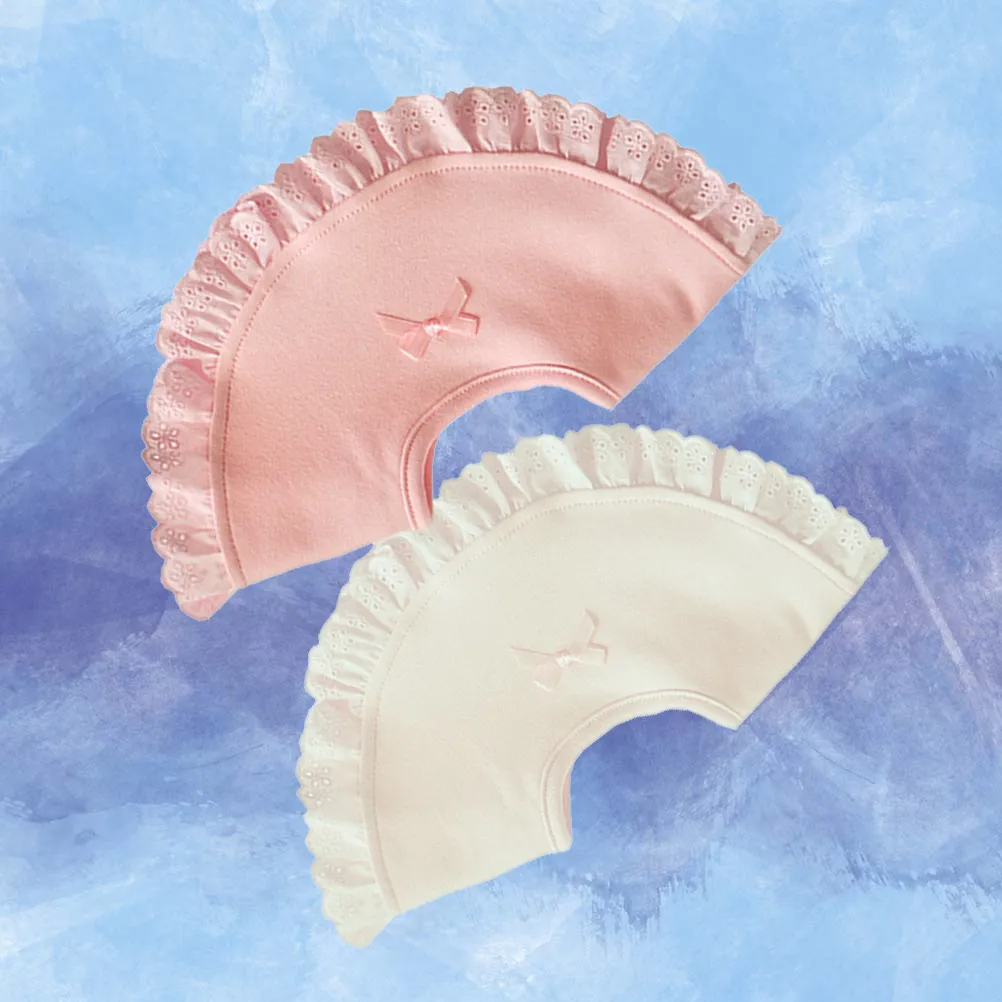 

2pcs Cotton Bib Bowknot Lace Baby Apron For Infant Girl White Pink Durable Washable Drool Feeding Protection Kids Lunch Apron