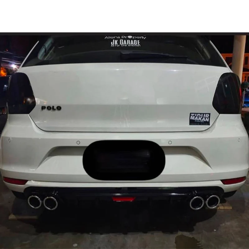 

For Volkswagen Polo MK6/2011-2024 Rear Diffuser Bumper Lips Splitter Spoiler Exhaust Tailpipe Body Kit Accessories VW