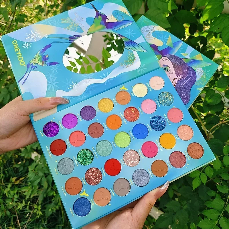 

Cartoon Pattern 35 Colors Colorful Eye Shadow Plate Shimmer Matte Sequins Glitter Macaron Makeup Eyeshadow Palette Beauty Glazed