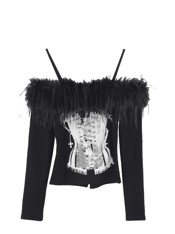 

Женская футболка с графическим принтом Harajuku Y2k, футболки, винтажные эстетические футболки большого размера с длинными рукавами, модная одежда 2000-х годов