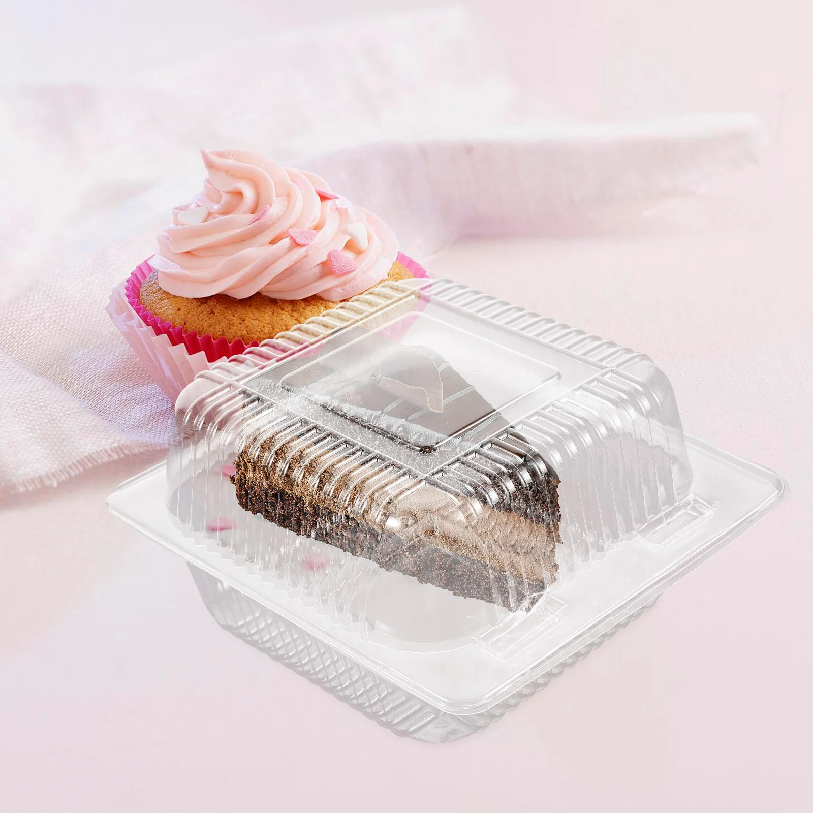 

100pcs Clear Bakery Packaging Boxes Leak-Proof Cake Storage Containers Transparent Dessert Boxes For Cupcake Sandwich Cookie