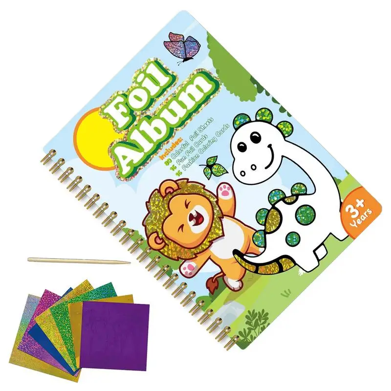 

Kids Drawing Books Children Foil Art Supplies Children Foil Coloring Sticker & Doodle Book Funny & Educational Play Busy Book