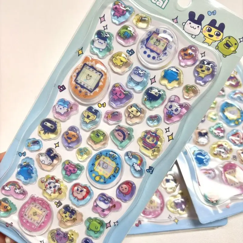 

10/20pcs Kawaii Japanese Tamagotchi 3d Relief Stereo Sticker Cute Diy Mobile Phone Decor Sticker Student Hand Account Stationery