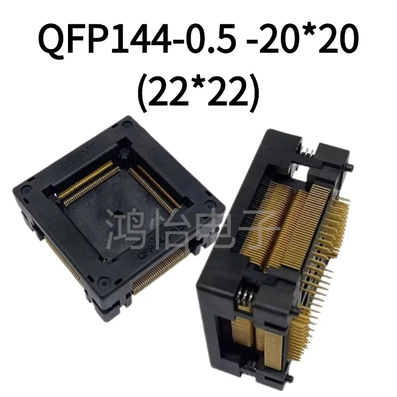 QFP144 144pin ICSocket 0.5Pitch 125°C High Temp Chipsize20X20/22X22 burnin test seat 144pin connector wire connector 50mΩ 1A/pin