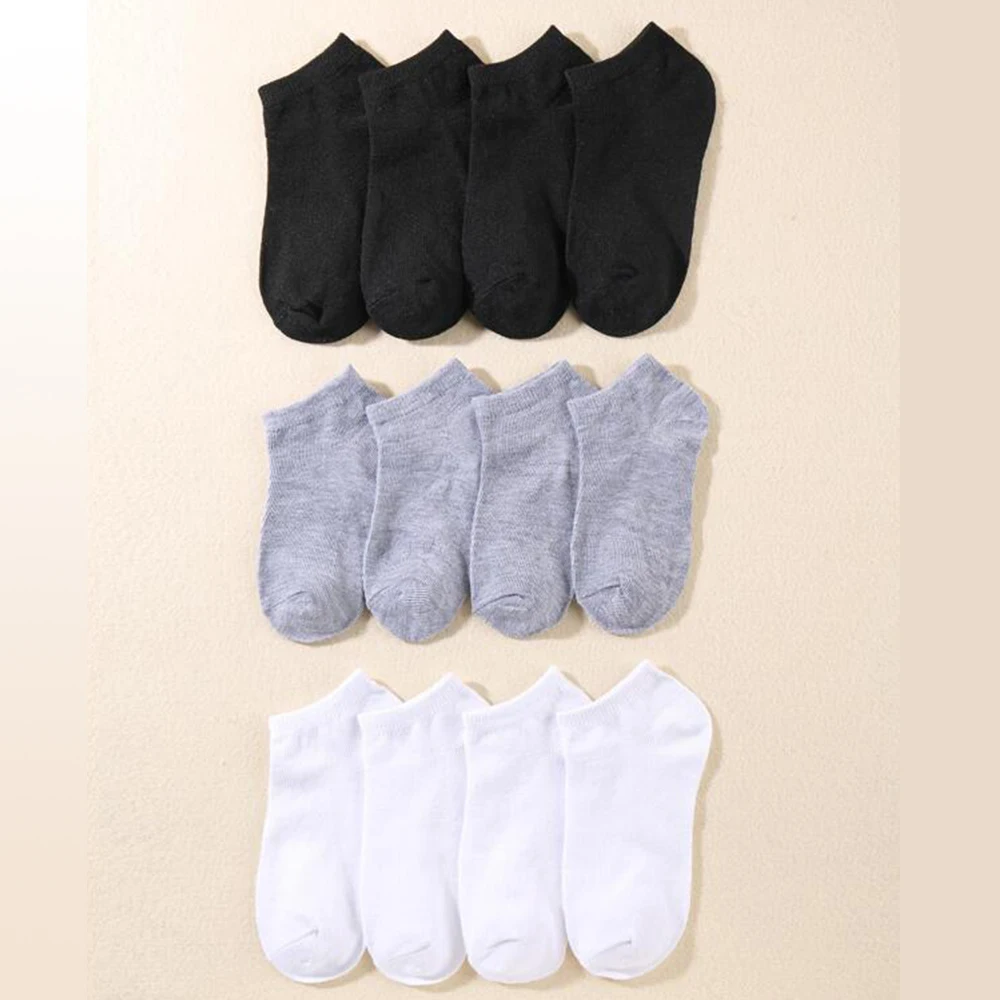 12 Pairs Men Solid Color Boat Socks Comfortable Breathable High-Quality Business Low Tube Socks Casual Men Slippers Ground Socks