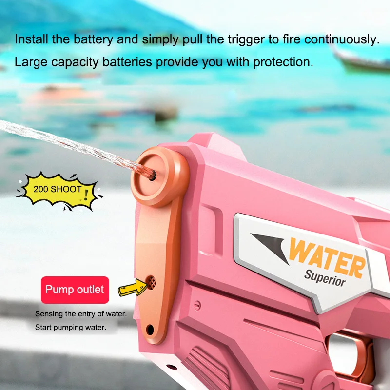 자동 흡입 전기 물총 물총 슈팅 장난감 전체 자동 여름 촬영 해변 야외 재미 물병 여름