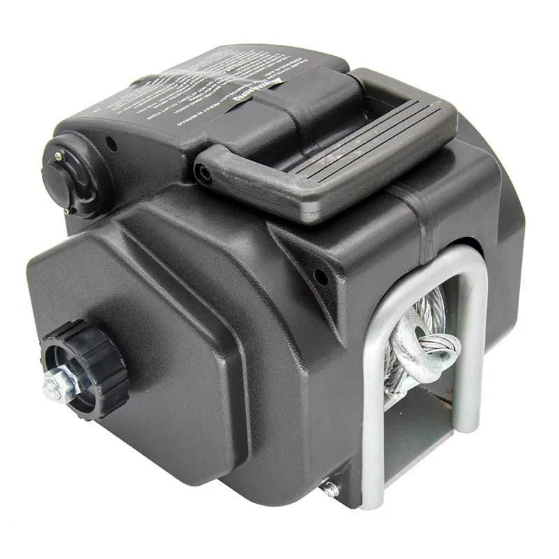 12V 5000 lb Electric Boat Trailer Winch with Wireless Remote, Steel Cable and Manual Crank Handle