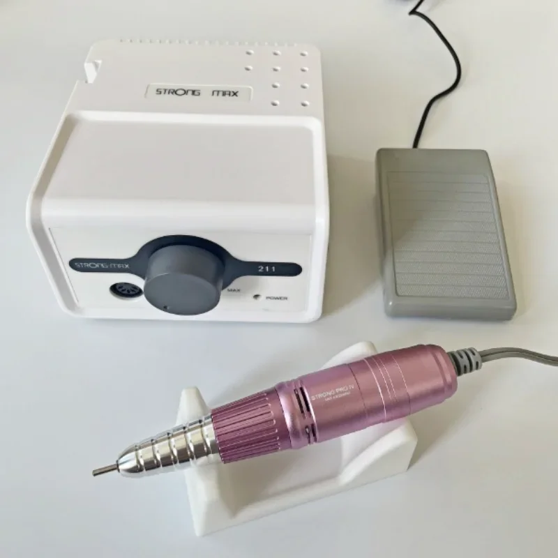 ماكينة حفر الأظافر الاحترافية قوية 211 مضيف صغير + 35K 40K 45K STRONG210 102L 105L H200 معدات مبرد أظافر بمقبض كهربائي #2