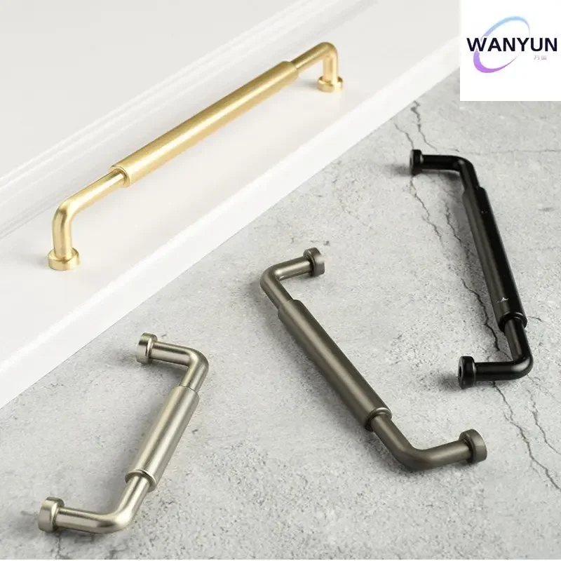 

Wanyun Wardrobe Cabinet Small Handle Gold Black Handle American Nordic Zinc Alloy Handle Drawer Door Handle