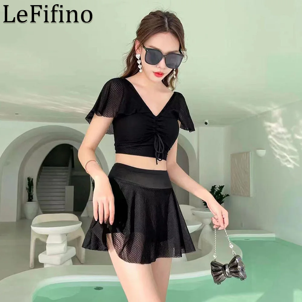 Summer Fashion New Sexy Japanese And Korean Style Split Body Skirt Women's Swimwear Conservative Slim Student Hot Spring Bikini