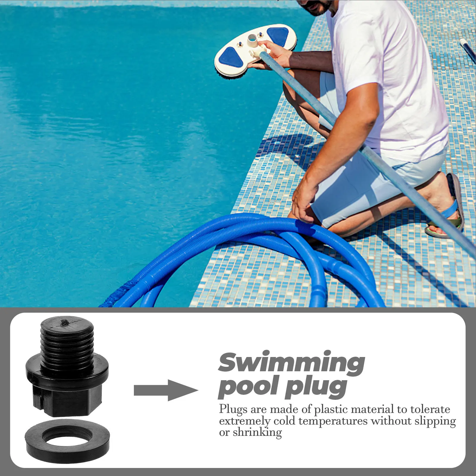 

2Sets Swimming Pool Winter Plug Threaded Return Winterizing Expansion Plug for Pump Filter Drain Lines Cold Resistant Sealing