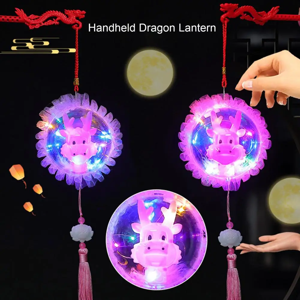 Luminous Lantern Traditional Chinese New Year Dragon Lanterns for Spring Festival Decor Battery Powered Luminous Children's