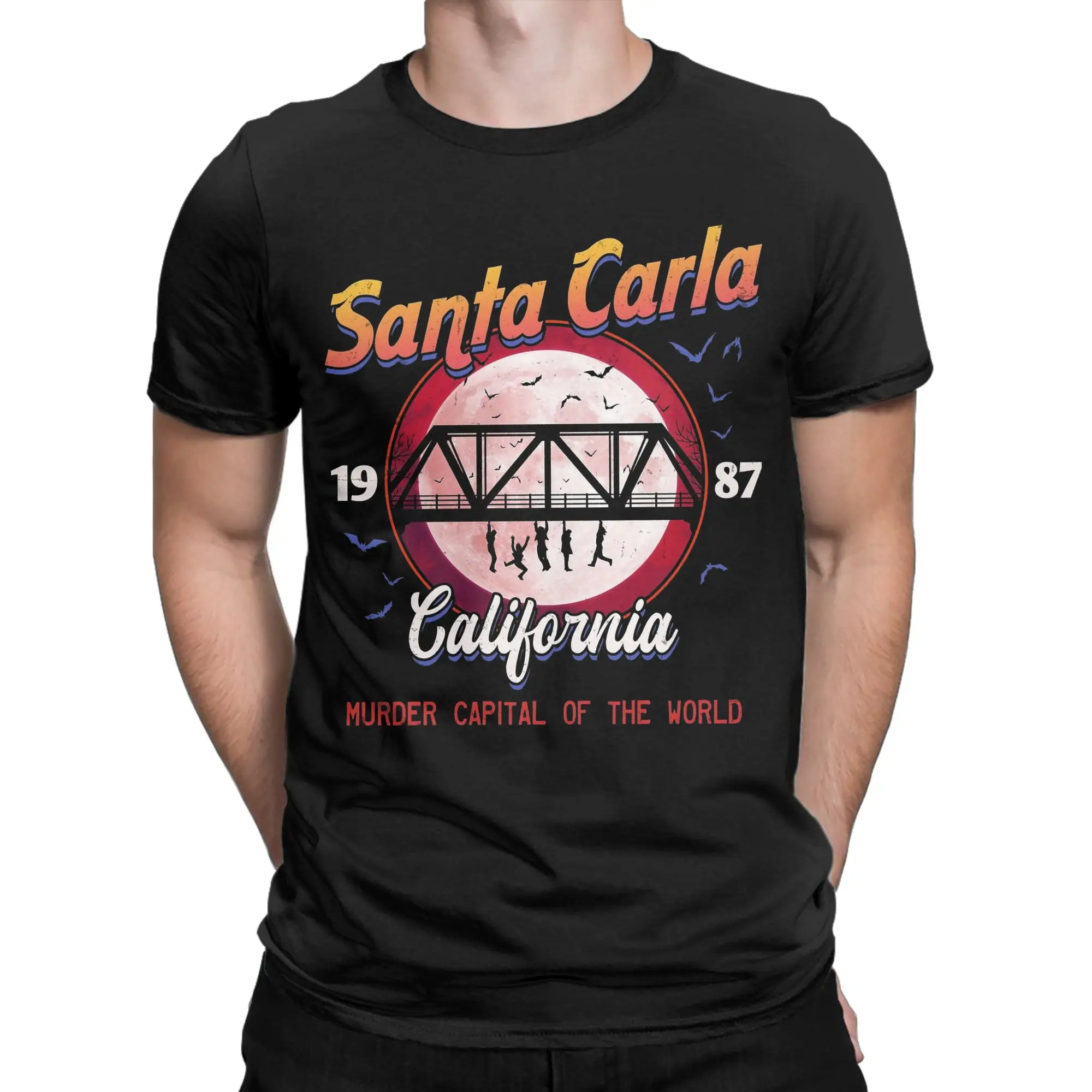 Men Santa Carla Capital T Shirt  Cotton Tops Unique Short Sleeve O Neck Tees 4XL 5XL 6XL T-Shirt