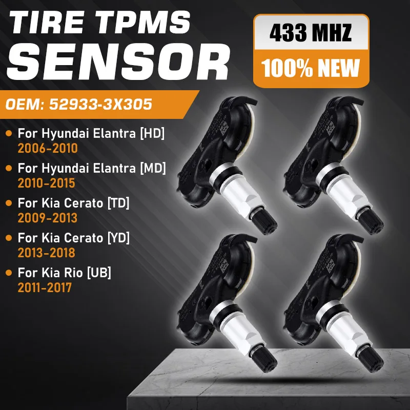 

Car Tire Pressure Sensor For Hyundai Elantra HD MD 2006-2015 Kia Rio UB 3 2011-2017 Kia Cerato TD YD 2009-2018 TPMS 52933-3X305
