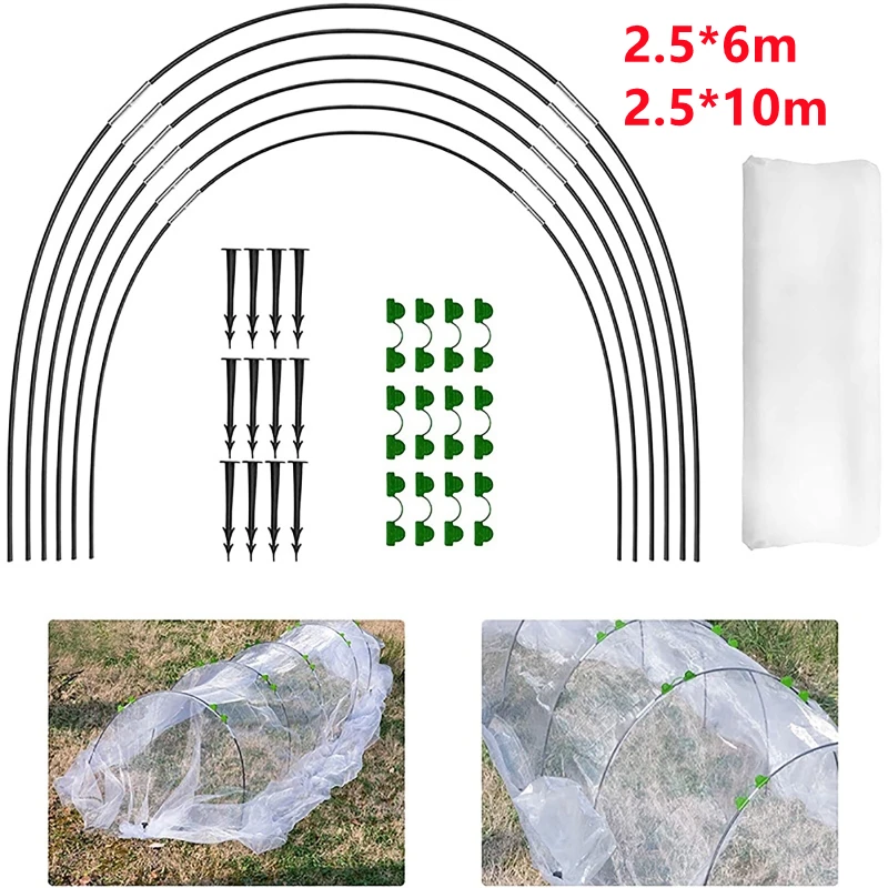 

Greenhouse Hoops Set Plant Hoop Grow Garden Tunnel Hoop Support Hoops Plant Holder Tools for Stakes Farm Agriculture with Net