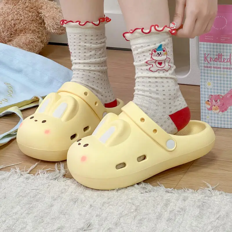 Cartoon Rabbit Clogs Women Summer 2026 Lightweight Waterproof EVA Garden Shoes Cute Thick Bottom Woman's Beach Sandals Slippers view 6