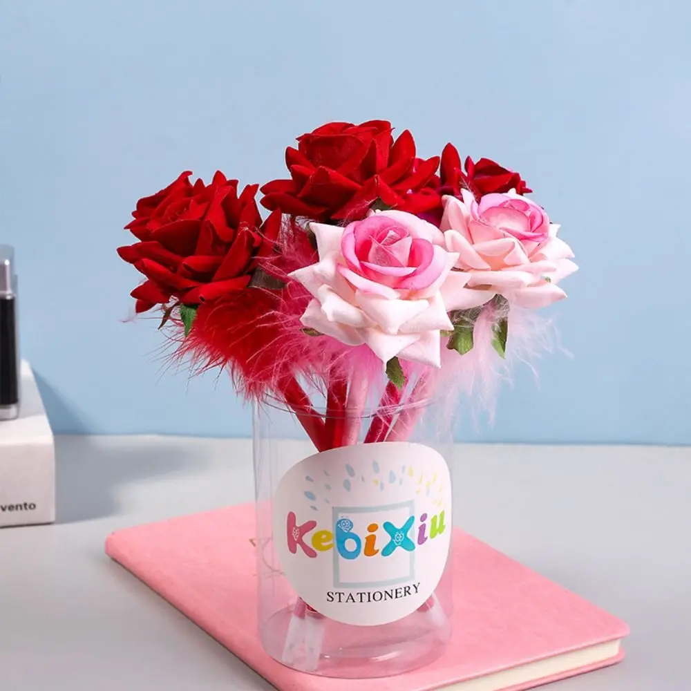 

Kawaii Best Wishes Rose Flower Ballpoint Pen Teacher's Day Gift Quick-Drying Neutral Gel Pens Blue Ink Sweet Lovely Pen Ladies