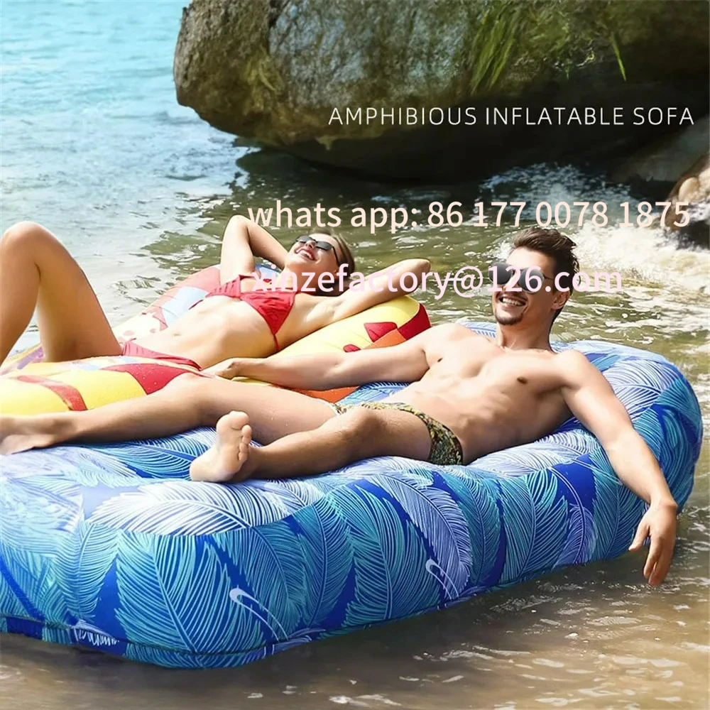 Customizable New High Quality Non-rollover Large Size Inflatable Sofa Inflatable Bed Blow Up Bed for Outdoor Camping Beach Pool