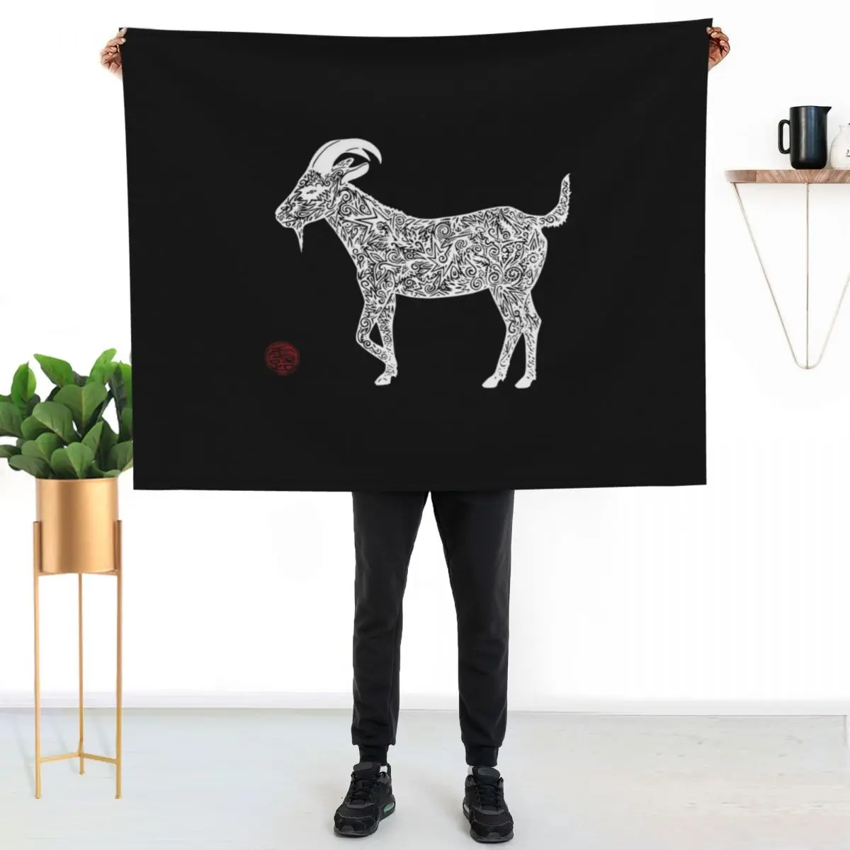 White Goat Throw Blanket Bed Fashionable for winter For Decorative Sofa Designers Stuffeds Decorative Beds Blankets