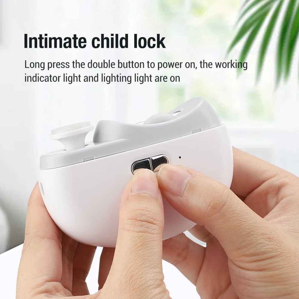 2in1 Electric Polishing Automatic Toe Nail Clippers with Light Trimmer Nail Cutter Pedicure Manicure Safe for Baby Adult Care