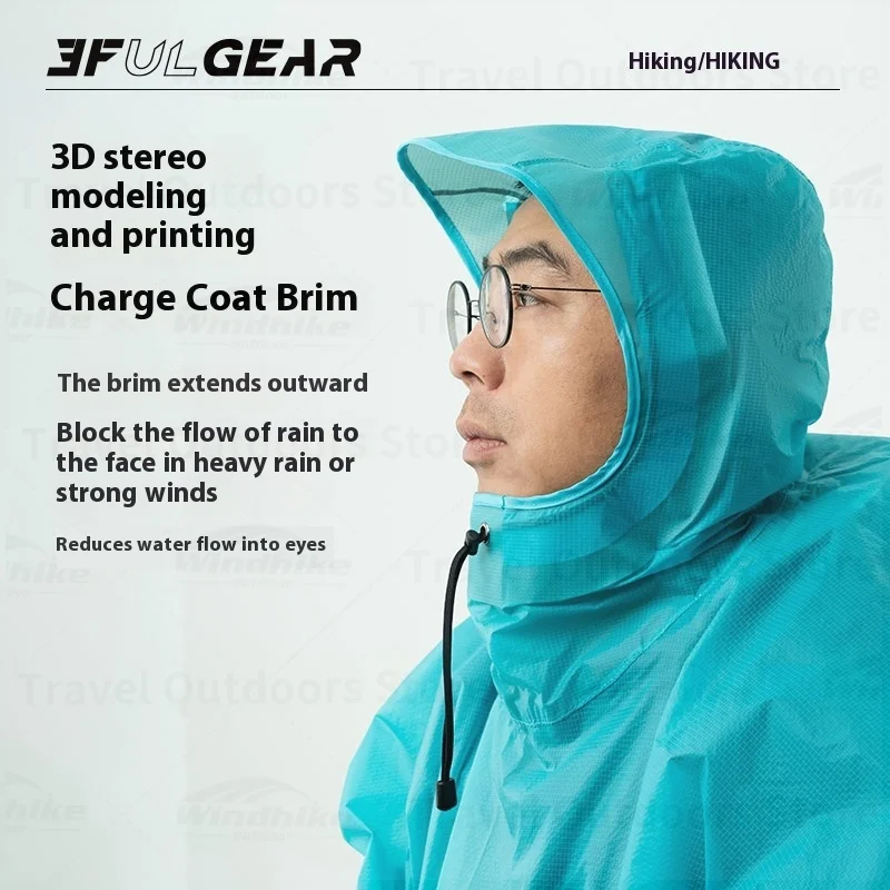 3F UL GEAR 2026 Hiking Raincoat Long Sleeved Rain Poncho Women/Men 210T/15D Ultralight Outdoor Hooded Rain Coat With Storage Bag - view 3