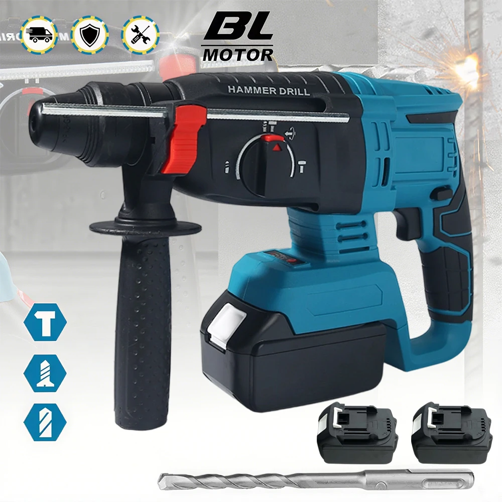 Makita – perceuse à percussion électrique sans balais de 26MM, outil électrique multifonctionnel, marteau rotatif sans fil, perceuse à percussion pour batterie 18V
