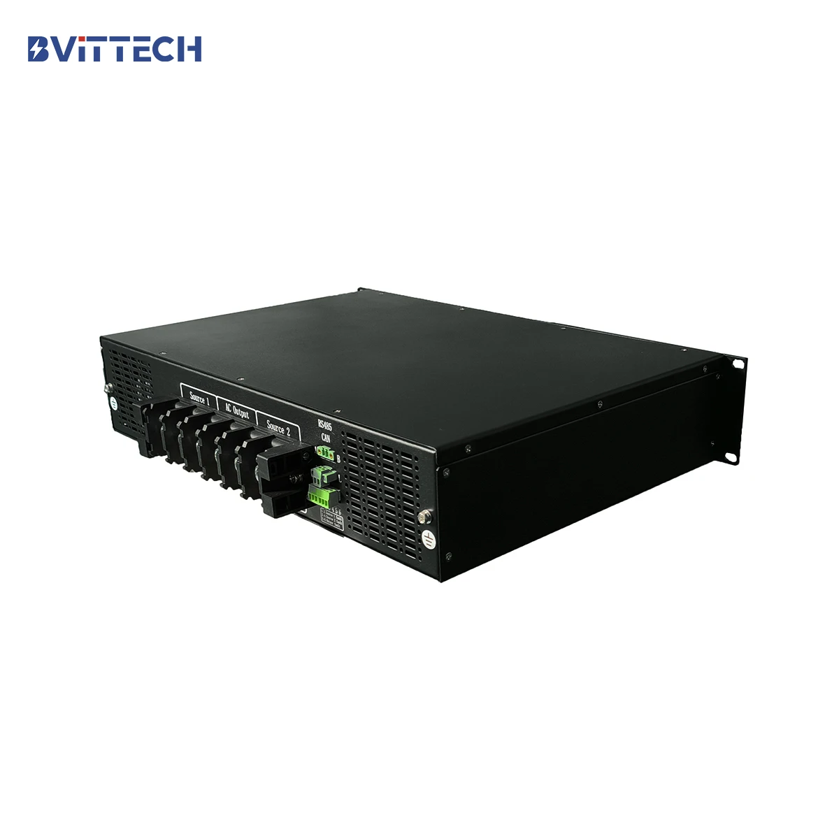 BVT 19-Inch Industrial Rack Type 63A 220VAC Single Phase STS 2U Metal Power Distribution LCD Double Cut SCR Switch Telecom 2U