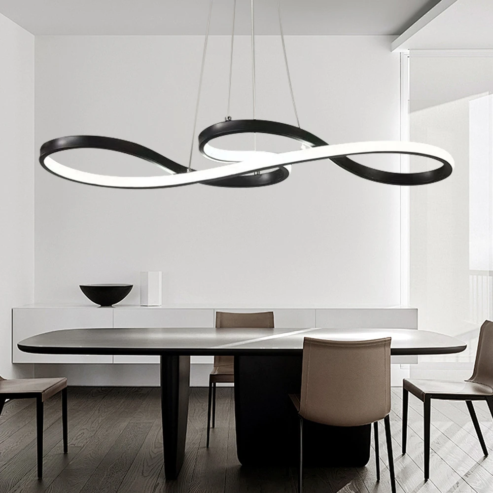 

Modern Nordic Kitchen Island Pendant Light Bar Dining Table Restaurant Remote Dimming Kitchen LED Line Decorative Pendant Light