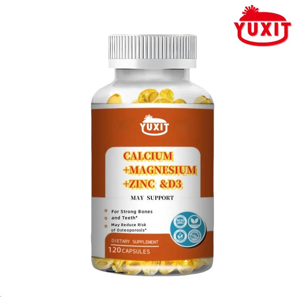 

YUXIT Calcium Magnesium Zinc Supplement, Containing Vitamin D3, Strong Bones and Teeth, Easy to Swallow Capsules