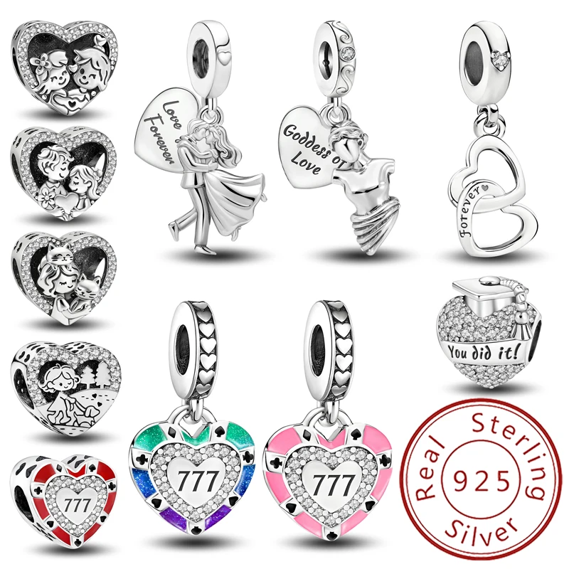 

Стерлингового серебра 925 пробы Venus De Milo, милая пара, серия «Сердце любви», браслет «сделай сам», изготовление подарков высокого качества, ювелирных изделий