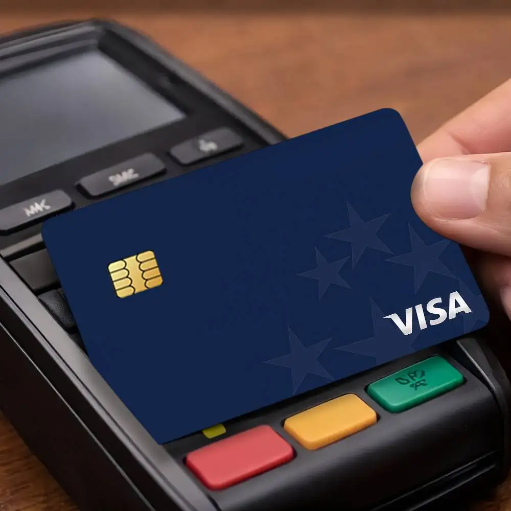 Autocollant de protection pour cartes de crédit V-VISA-A et cartes de transport public, décoration imperméable pour le devant de la carte, 4 pièces