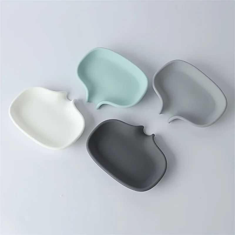 1pcs Silicone soap box soap holder, shower, bathroom, kitchen, bathtub self draining soap tray, bathroom accessories