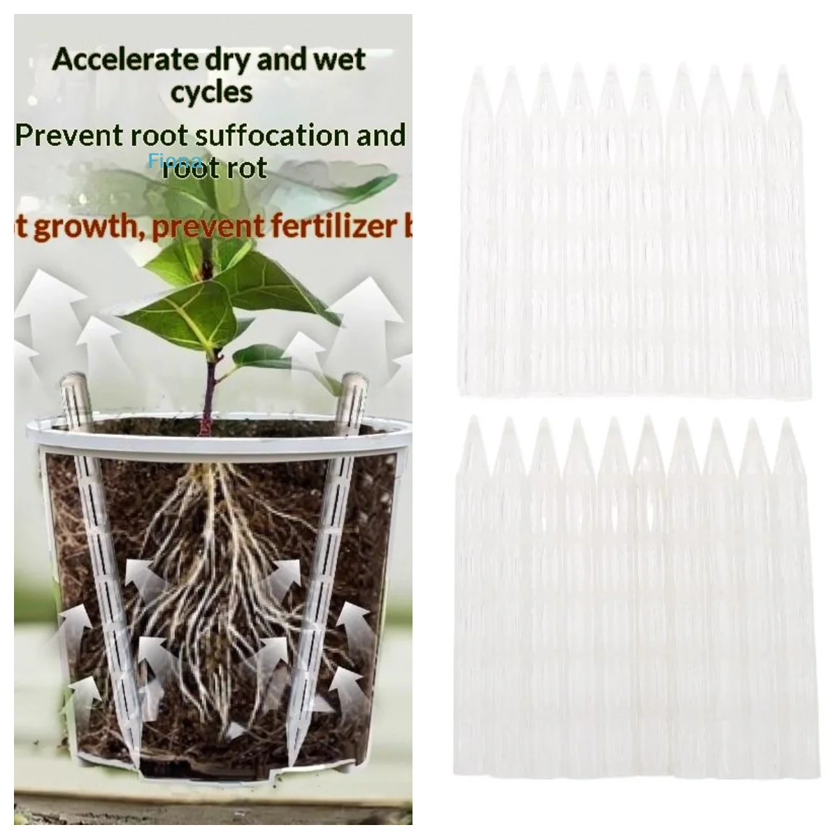 ✔Plant Root Aeration Tubes,Plastic Pot Ventilation Stakes for Potted Plants,Prevent Root Rot & Improve Drainage