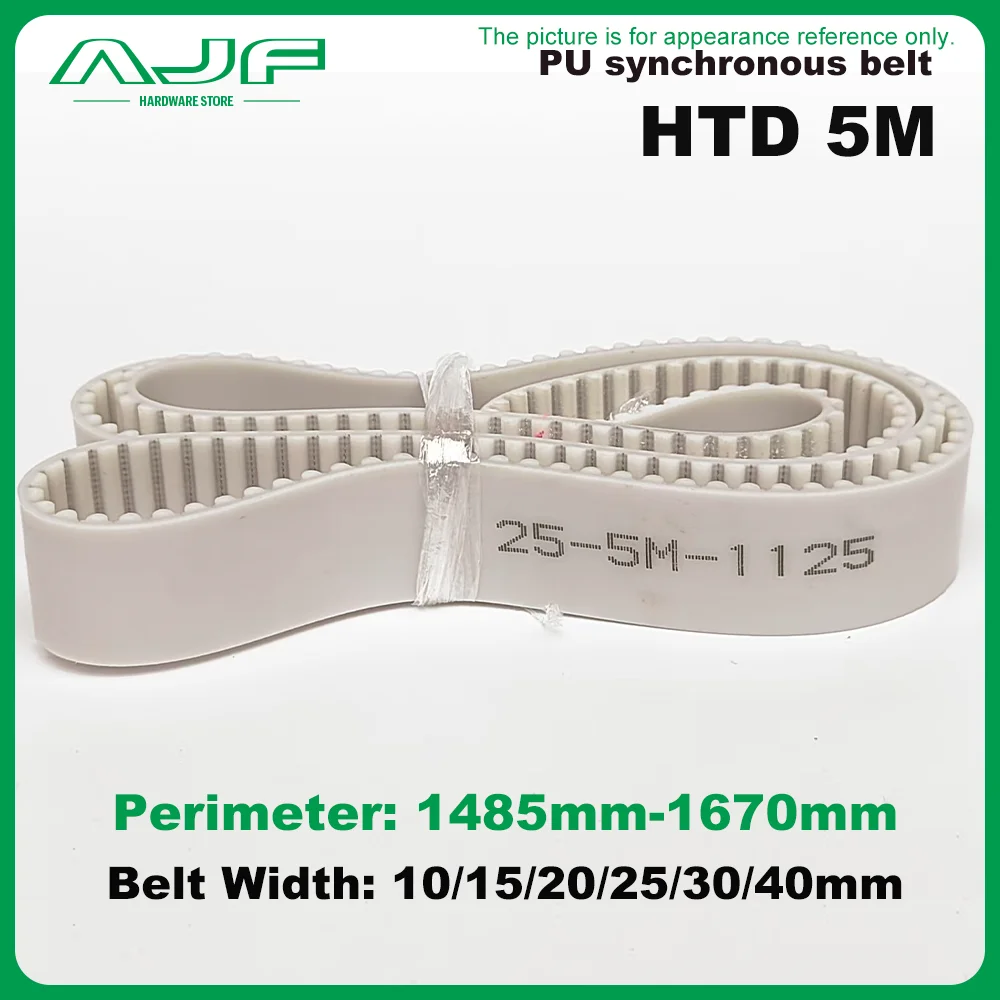 

HTD 5M PU Polyurethane Timing Belt Length 1485mm~1670mm Width 10/15/20/25/30/40mm 5M PU Synchronous Belt Closed Loop Gear Belt