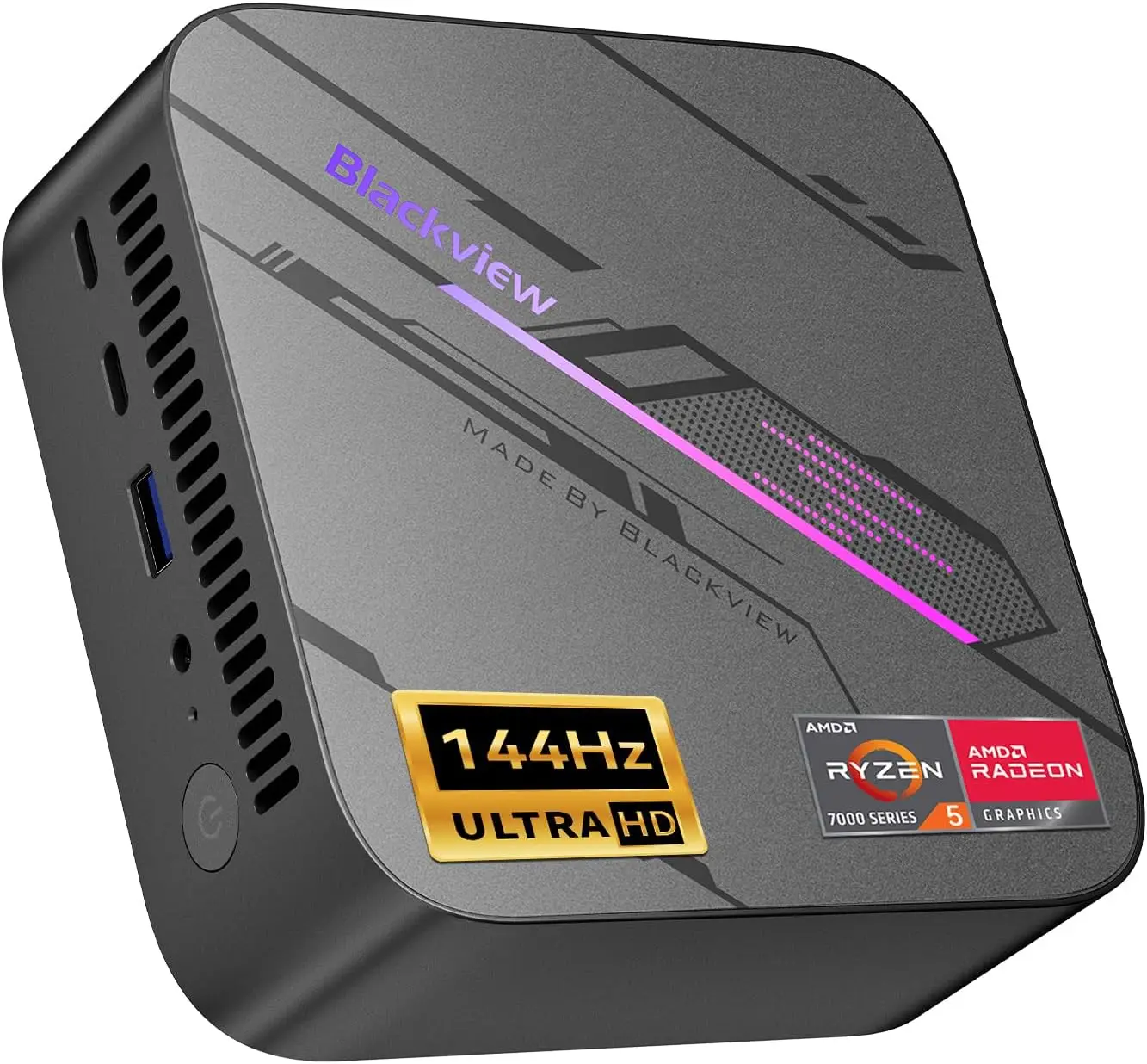 كمبيوتر Blackview MP100 Mini PC AMD Ryzen 5 7430U 16GB/32GB RAM 512GB/1TB SSD، كمبيوتر صغير مع شاشة WiFi 6/BT 5.2/4K ثلاثية